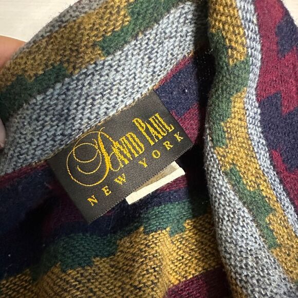 Vintage David Paul New York Tribal Western Print Semi Crop Blazer Jacket - Picture 7 of 8